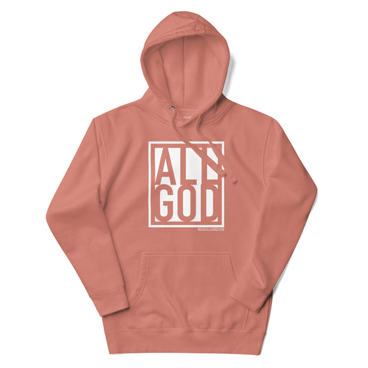 All God Dusty Rose and White Unisex Hoodie