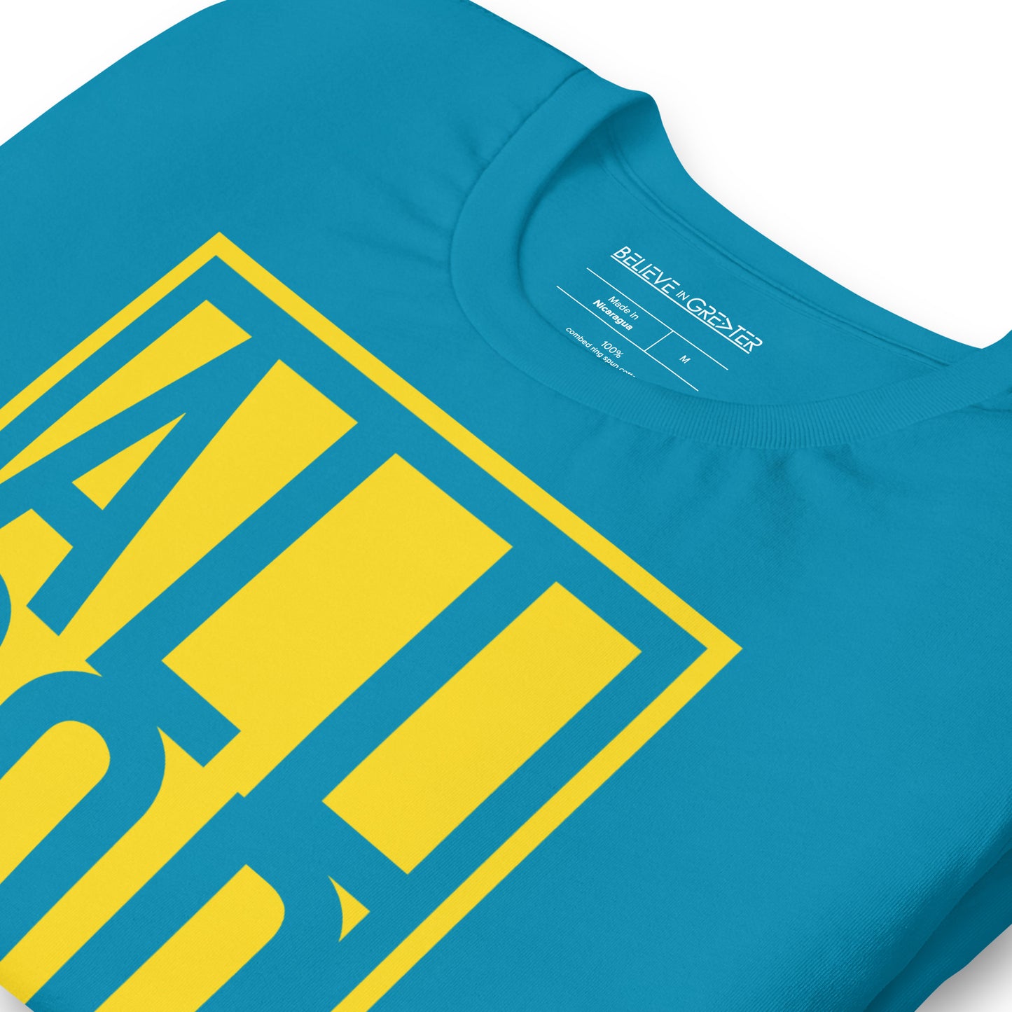 All God Aqua and Yellow Unisex Tee