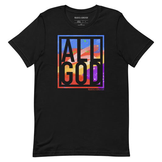 All God Black and Multicolor Unisex Tee