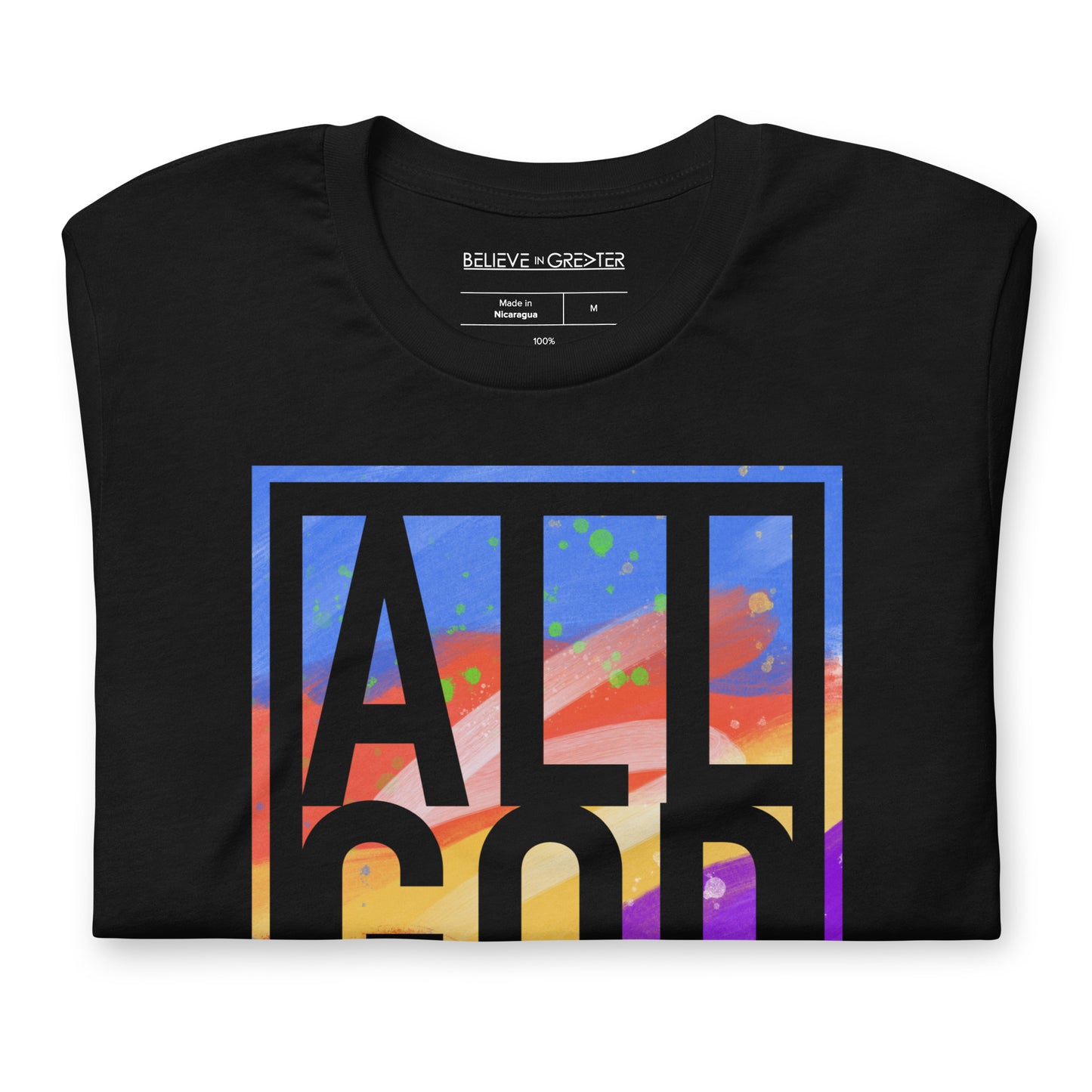 All God Black and Multicolor Unisex Tee