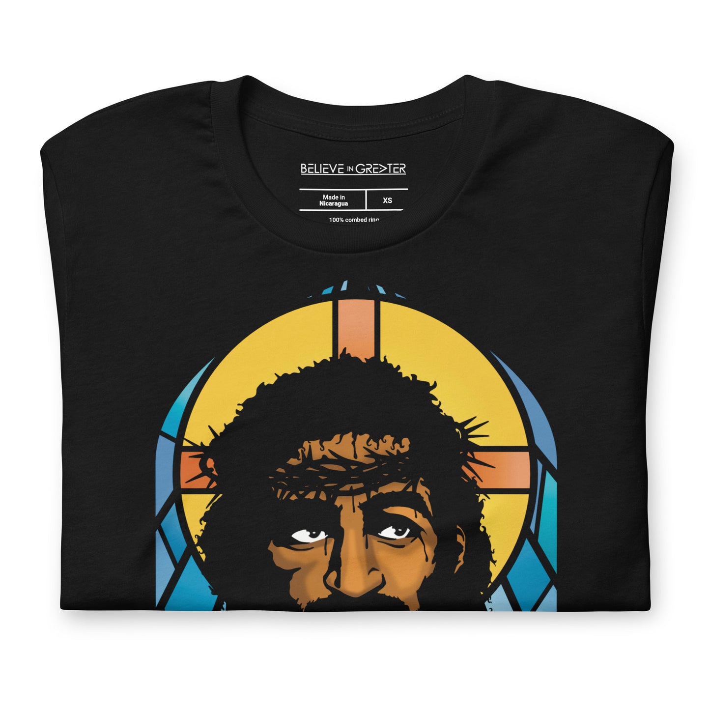 Revolutionary Stained Glass Black Unisex Tee