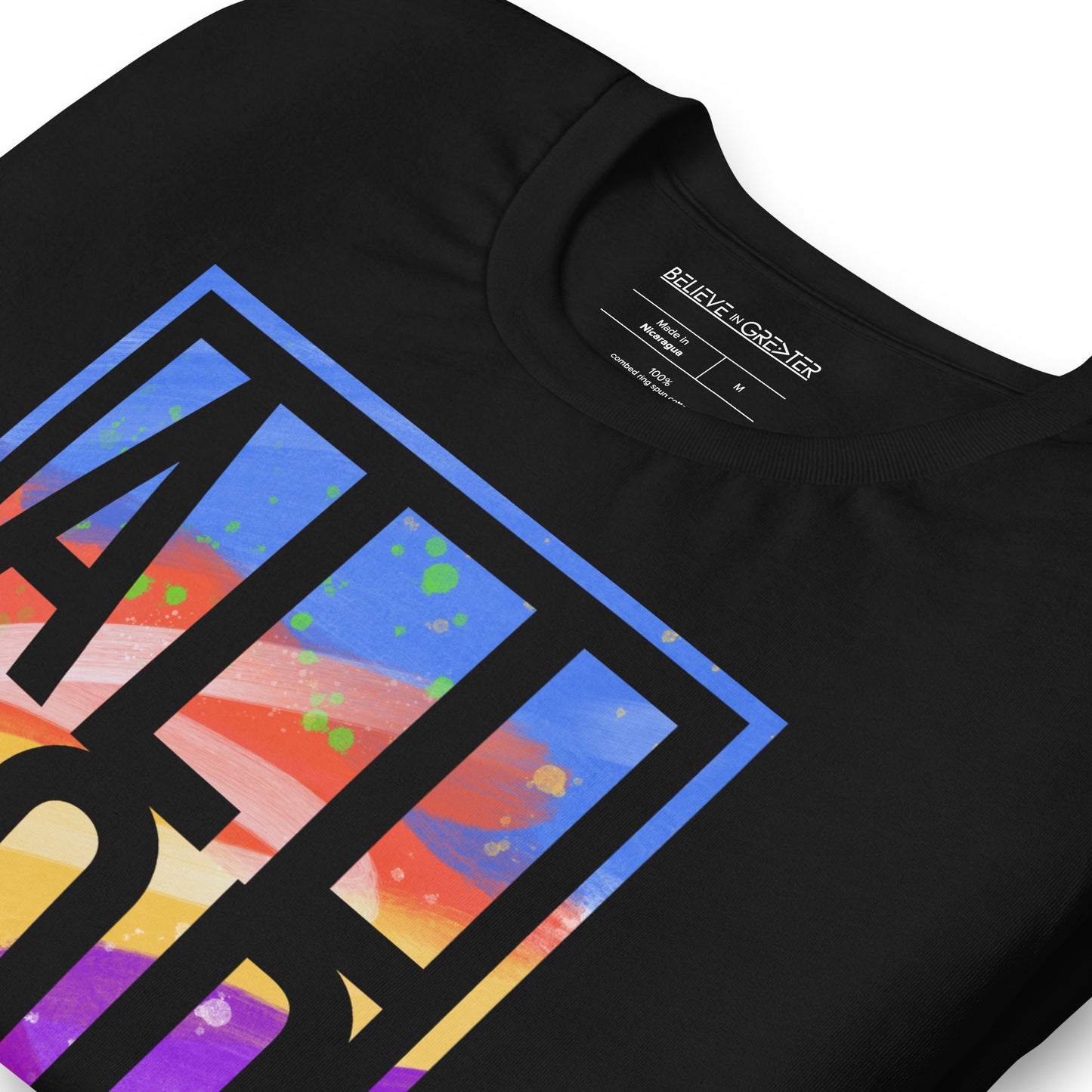 All God Black and Multicolor Unisex Tee