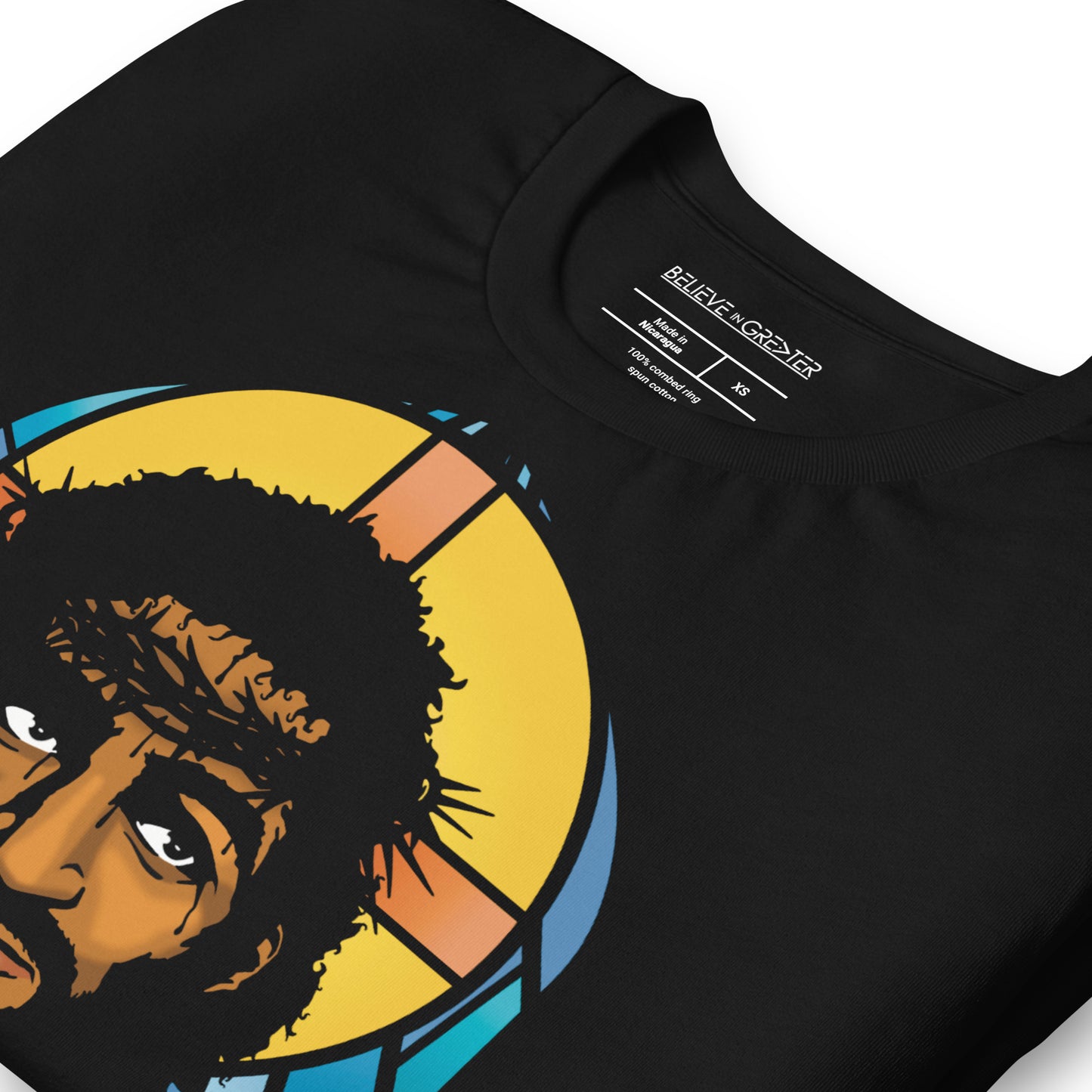 Revolutionary Stained Glass Black Unisex Tee
