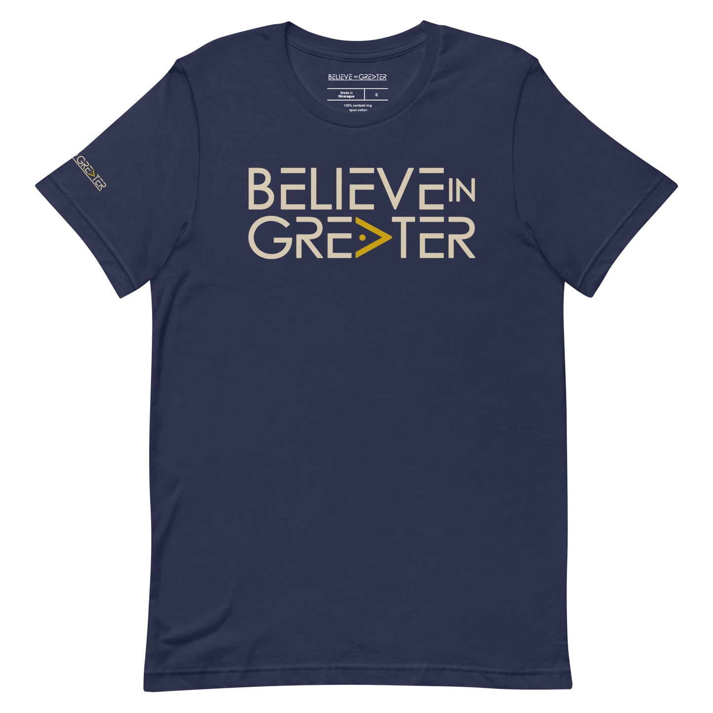 Believe in Greater Navy and Khaki Unisex Tee