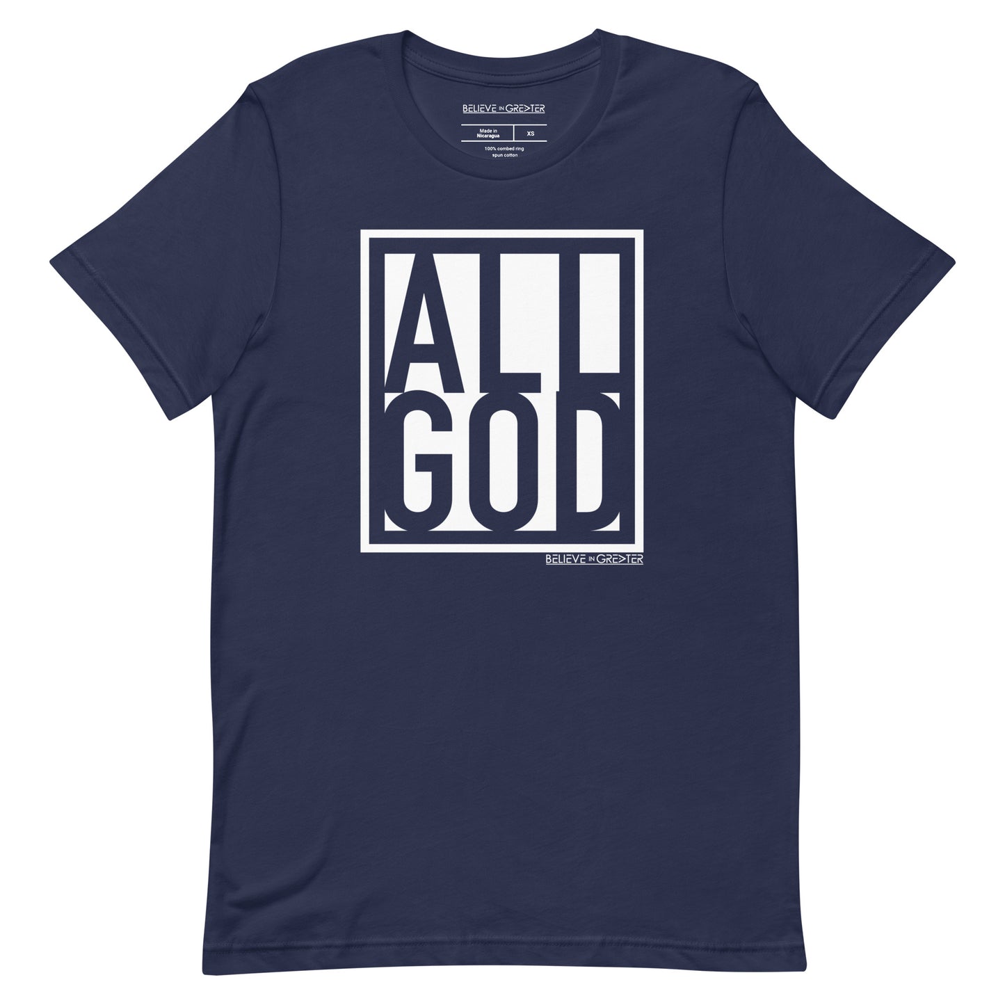 All God Navy and White Unisex Tee