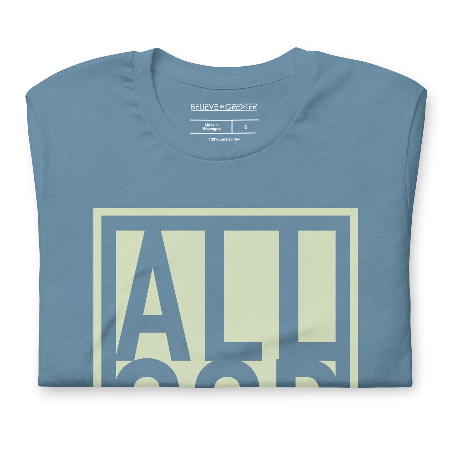 All God Steel Blue and Peacock Unisex Tee