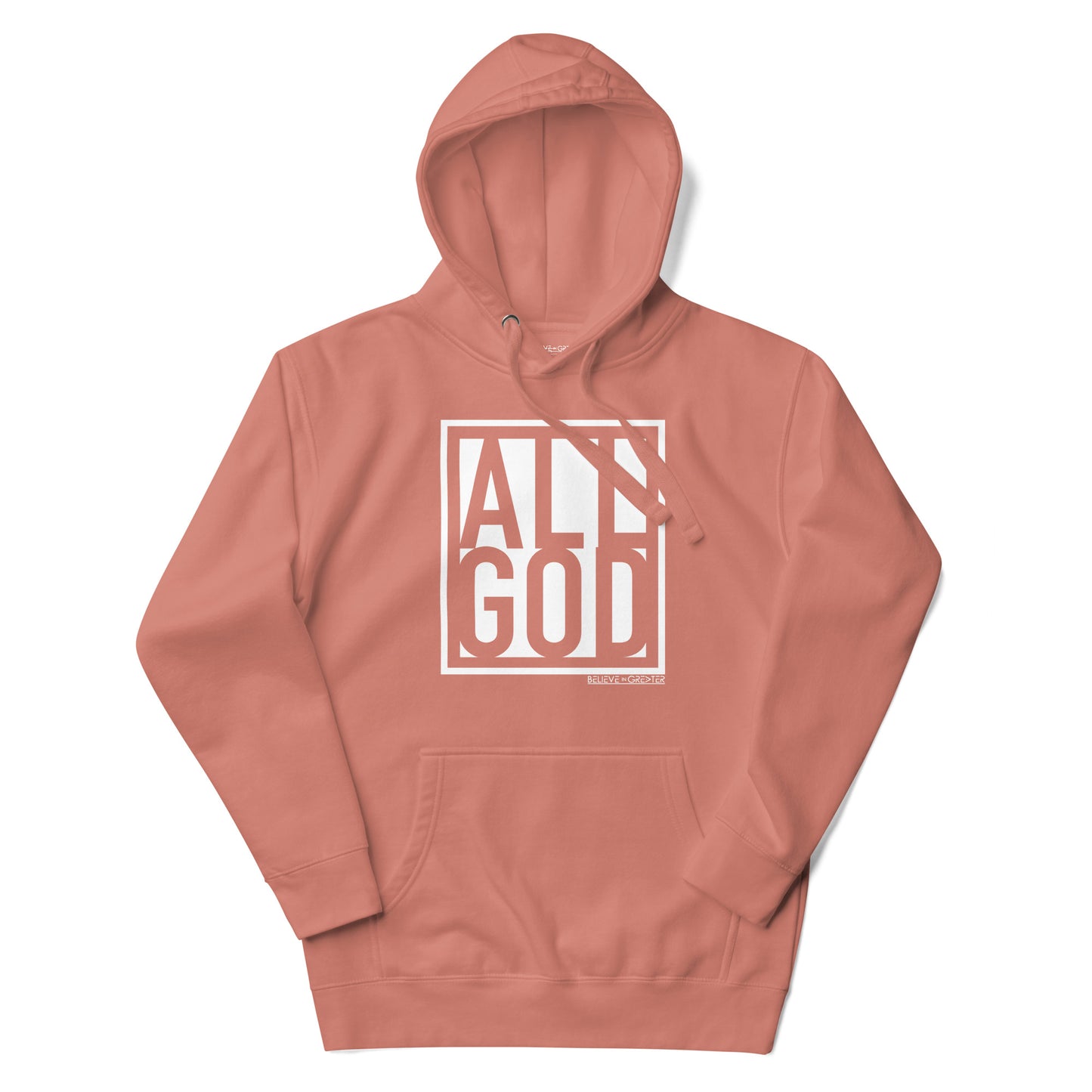 All God Dusty Rose and White Unisex Hoodie