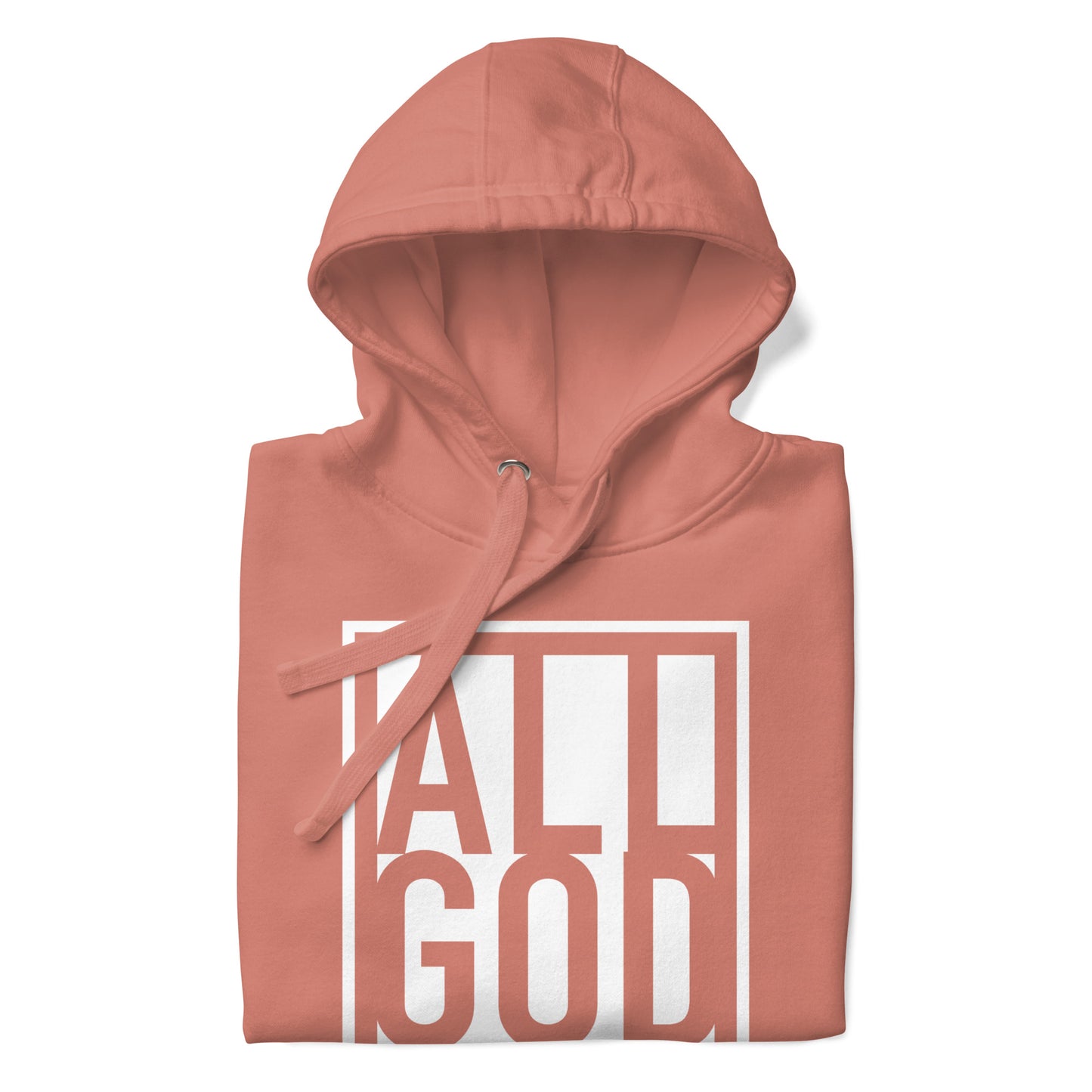 All God Dusty Rose and White Unisex Hoodie