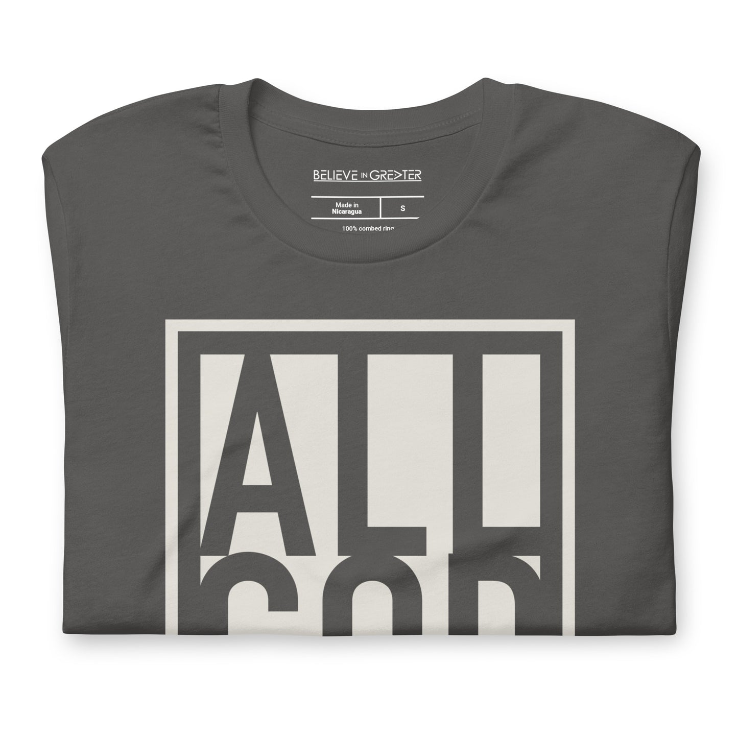 All God Charcoal and Light Grey Unisex Tee