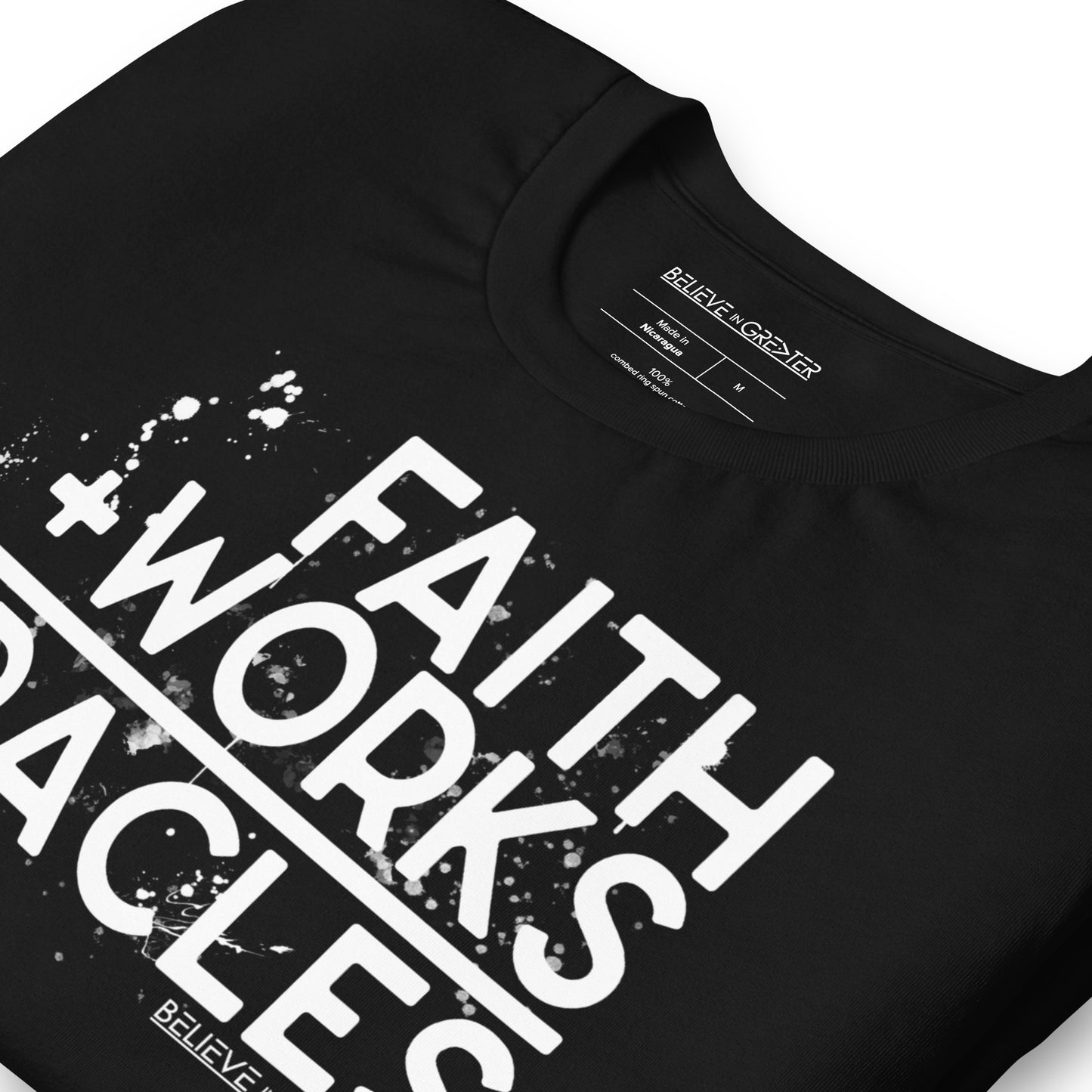 Faith Works Miracles Black and White Unisex Tee