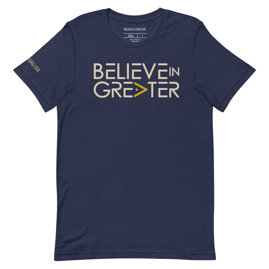 Believe in Greater Navy and Khaki Unisex Tee