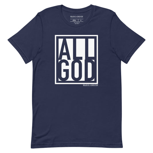 All God Navy and White Unisex Tee