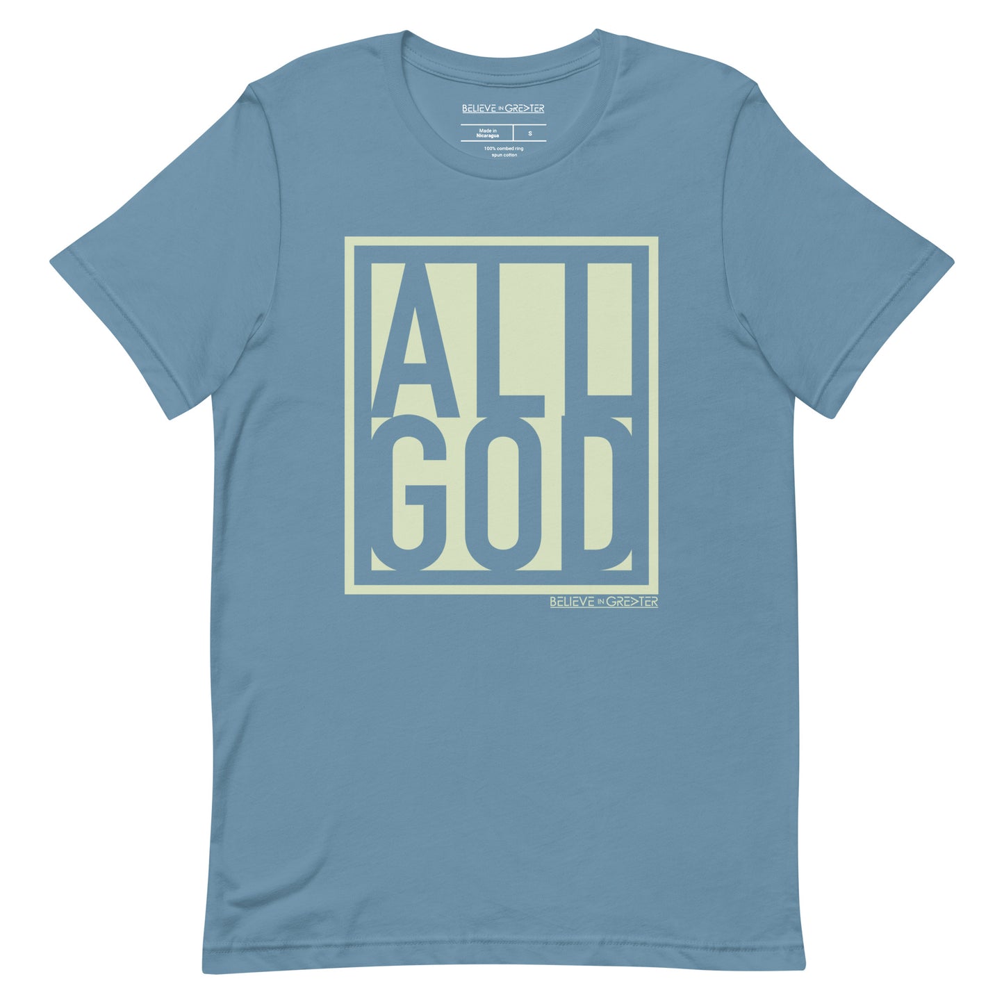 All God Steel Blue and Peacock Unisex Tee