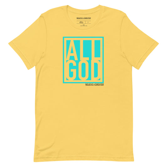 All God Yellow and Aqua Unisex Tee